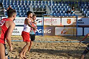 Deutsch: Beachhandball Europameisterschaften 2019 (Beach handball Euro); Tag 4: 5. Juli 2019 – Männer, Viertelfinale, Russland-Polen 2:0 (30:22, 19:18) English: Beach handball Euro; Day 4: 5 July 2019 – Quarter Final Men – Russia-Poland 2:0 (30:22, 19:18)