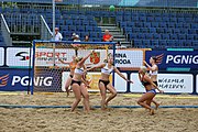 Deutsch: Beachhandball Europameisterschaften 2019 (Beach handball Euro); Tag 5: 6. Juli 2019 – Frauen, Halbfinale, Ungarn-Niederlande 2:0 (19:16, 15:12) English: Beach handball Euro; Day 5: 6 July 2019 – Semifinal Women – Hungary-Netherlands 2:0 (19:16, 15:12)