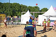 Deutsch: Beachhandball bei den Olympischen Jugendspielen 2018; Tag 3, 9. Oktober 2018; Mädchen, Vorrunde, Gruppe B - Venezuela-Niederlande 1:2 English: Beach handball at the 2018 Summer Youth Olympics at 9 October 2018 – Girls Preliminary Round Group B‎ – Venezuela-Netherlands 1:2