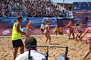 Deutsch: Beachhandball bei den Olympischen Jugendspielen 2018 in Buenos Aires; Tag 7, 13. Oktober 2018; Mädchen, Halbfinale – Ungarn-Argentinien 1:2 English: Beach handball at the 2018 Summer Youth Olympics in Buenos Aires at 13 October 2018 – Girls Semifinal – Hungary-Argentina 1:2 Español: Handball de playa en los Juegos Olimpicos de la Juventud Buenos Aires 2018 en 13 de octubre de 2018 – Semifinales Femeninas - Hungría-Argentina 1:2