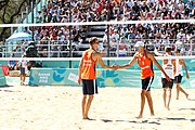 Deutsch: Beachvolleyball bei den Olympischen Jugendspielen 2018; Tag 8, 14. Oktober 2018; Mädchen, Achtelfinale – Mexiko-China 0:2 (15–21/16–21) English: Beach volleyball at the 2018 Summer Youth Olympics at 14 October 2018 – Girls Round of 16 – Mexico-China 0:2 (15–21/16–21)