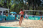 Deutsch: Beachvolleyball bei den Olympischen Jugendspielen 2018; Tag 8, 14. Oktober 2018; Mädchen, Achtelfinale – Bolivien-Puerto Rico 0:2 (18–21/18–21 ) English: Beach volleyball at the 2018 Summer Youth Olympics at 14 October 2018 – Girls Round of 16 – Bolivia-Puerto Rico 0:2 (18–21/18–21 )