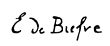 Unterschrift von Édouard De Bièfve