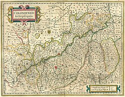 แผนที่ของราชรัฐอัครมุขนายกโคโลญ ค.ศ. 1645