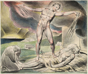 L'esame di Giobbe - Satana affligge Giobbe) di William Blake (1821)