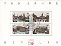 Letzer Briefmarkenblock (Michel-Katalog-Nr. Block 8) der Deutschen Bundespost Berlin vom 15. Januar 1987 zur 750 Jahrfeier der Stadt Berlin