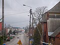 English: Gdańska street, main street of village Bobowo, Poland Polski: Ulica Gdańska, główna ulica wsi Bobowo, woj. pomorskie