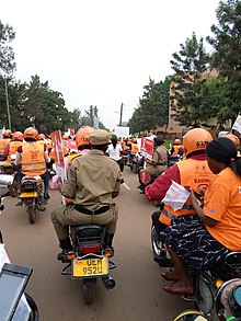 Boda bodas in Kampala Boda boda in Uganda.jpg