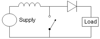 Boost converter DC-to-DC power converter with an output voltage greater than its input voltage