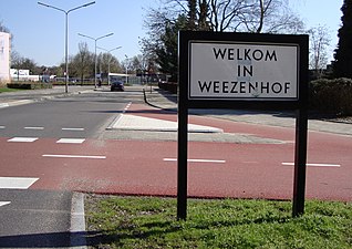 Bord Welkom in Weezenhof