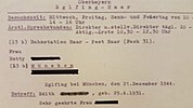 Brief der Direktion der Heil- und Pflegeanstalt des Bezirksverbandes Oberbayern vom 21. Dezember 1944 (Auszug)