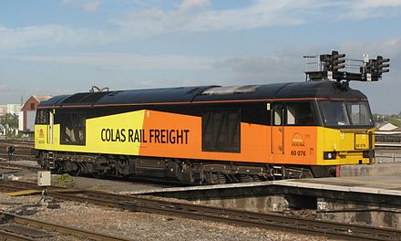 Class 60 diesel locomotive in Colas Rail livery in 2015
