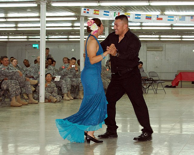 A couple dancing bachata