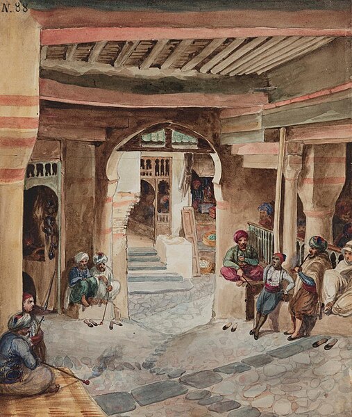 File:Café of Sidi Mohamed Schérif in Alger, 1835.jpg