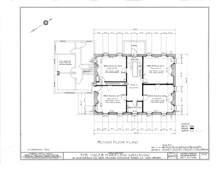 File:Caleb Harrison House, 93 Northfield Avenue, West Orange, Essex County, NJ HABS NJ,7-ORAW,2- (sheet 3 of 23).png