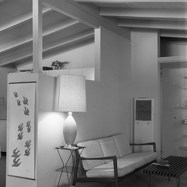 Tract house in Tujunga, California, featuring open-beamed ceilings, c. 1960