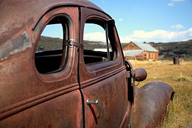 A weathered car in Bodie