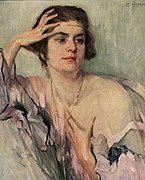 金のチェーンを付けた女性(1925)