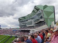 Headingley Stadium cricket ground during an England game. Carnegie Pavilion, Headingley Stadium, Leeds during the second day of the England- Sri Lanka test (21st April 2014) 001.JPG