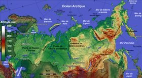 Rusya'nın topografik haritası