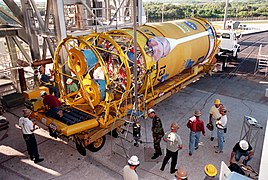 Centaur IIA arrives at Launch Complex 36A for the launch of GOES-L.