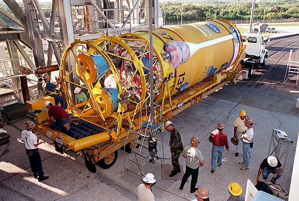 Centaur IIA arrives at Launch Complex 36A for the launch of GOES-L.