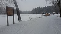 Čeština: Cesta kolem hornického města, naučná stezka u města Rudolfov v okrese České Budějovice, infotabule č. 9. English: Educational trail Cesta kolem hornického města is an educational trail near the town of Rudolfov, south Bohemia, Czech Republic, information board No 9.