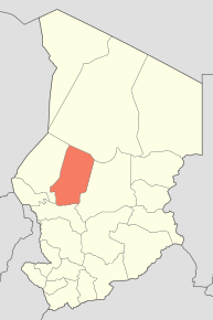 Harta provinciei Barh El Gazel în cadrul statului Ciad