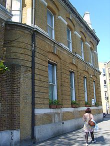 The offices of the Charrington Brewery in Mile End Road Charrington brewery.jpg