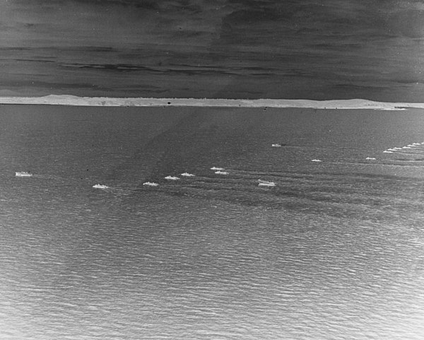 A wave of amphibious landing craft heads for Chu Lai beachhead on 24 June 1965.