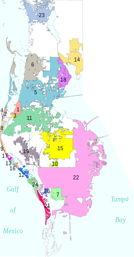Kaart van Pinellas County