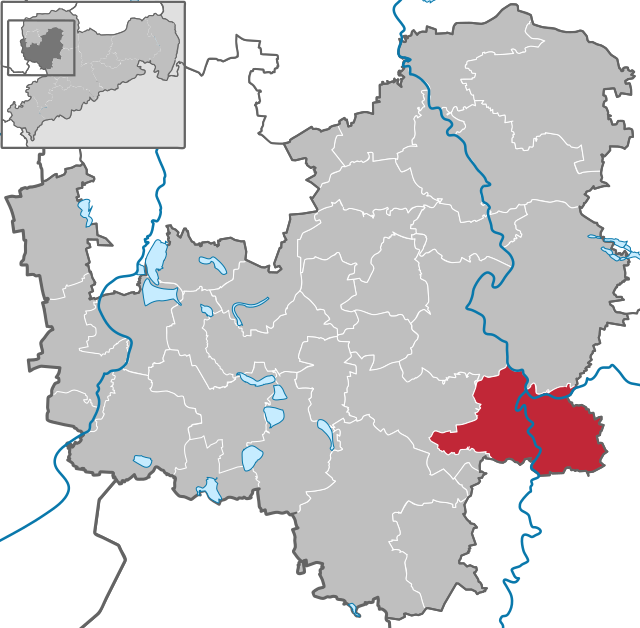 Läget för kommunen Colditz i Landkreis Leipzig