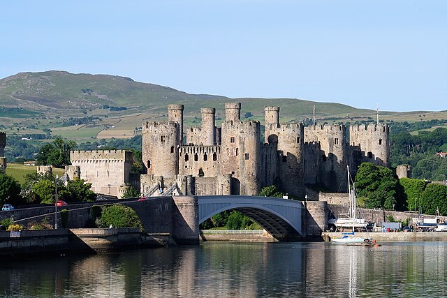 Conwy Castle and the three bridges over the River Conwy