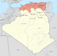 Administrative organization of French Algeria between 1905 and 1955. Departements francais d'Algerie 1934-1955 map-fr.svg