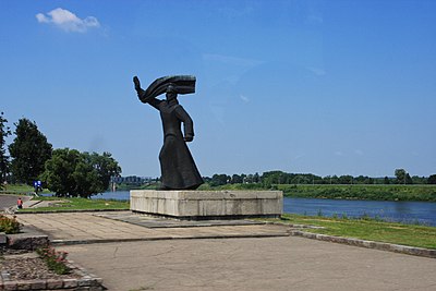 Soviet-era monument for the Latvian Riflemen in Daugavpils.