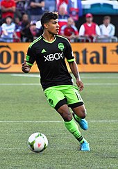 Yedlin playing for Seattle Sounders FC in 2014 DeAndre Yedlin 2014 US Open Cup.jpg