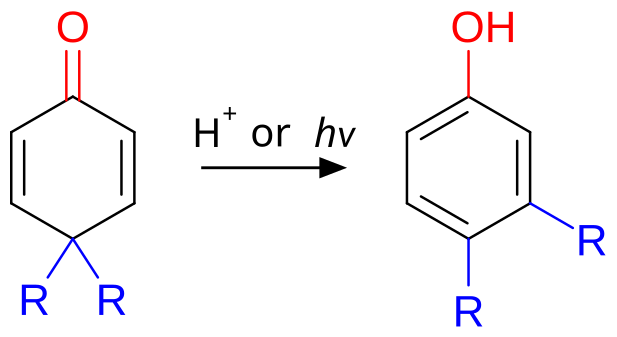 File:Dienone-phenol rearrangement scheme.svg