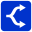 Disambiguation arrows icon in rounded blue square.svg