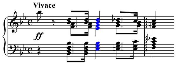 A sharply dissonant chord in Bach's Well-Tempered Clavier, vol. I (Preludio XXI)