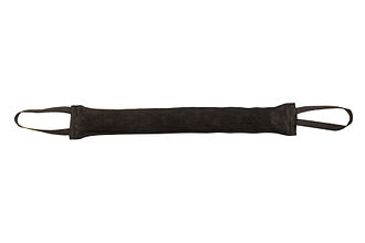 Leather bite tug for prey drive and retrieve skills building Dog bite tug made of leather with 2 handles.jpg