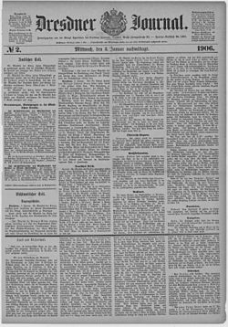 Dresdner Journal 1906 Nr 2 Mittwoch Den 3 Januar Nachmittags