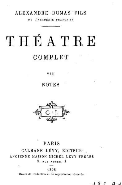 File:Dumas fils - Théâtre complet, 1898 - Tome VIII.djvu