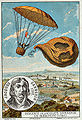 Jacques Garnerin'nın paraşüt atlayışı, chromolithograph, Paris, Romanet & cie., imp. edit., 1890 ile 1900 arası