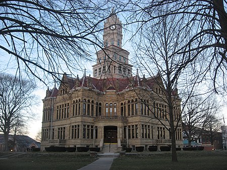 Edgar County Courthouse from southwest at dusk.jpg