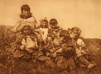 Nunivak children, photograph by Edward S. Curtis, 1930