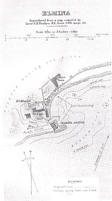 British Plan of Elmina, 1898: Parade Square instead of Old Town, new native town in the north Elmina1898.jpg