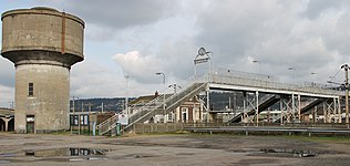 Entrée de la gare de Sottevilleen février 2016.