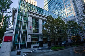 street level image of the Morris J Wosk Centre for Dialogue in Vancouver, British Columbia, Canada.