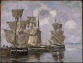 Navires dans le Port à Honfleur, 1856 Musée d'Art de l'université de Princeton
