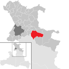 Poloha obce Faistenau v okrese Salzburg-okolie (klikacia mapa)